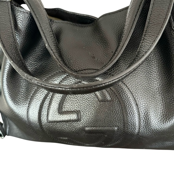 GUCCI Soho Large Black Pebbled Leather Tote Bag Shoulder Bag Women’s - Picture 9 of 17